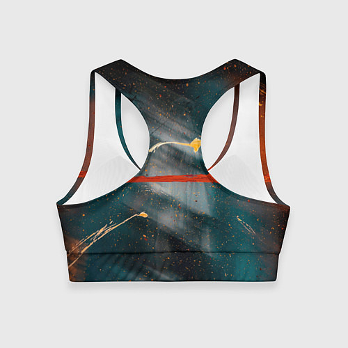 Женский спортивный топ Расплывчатые силуэты и краски / 3D-принт – фото 2