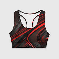 Топик спортивный женский Black and red abstract, цвет: 3D-принт