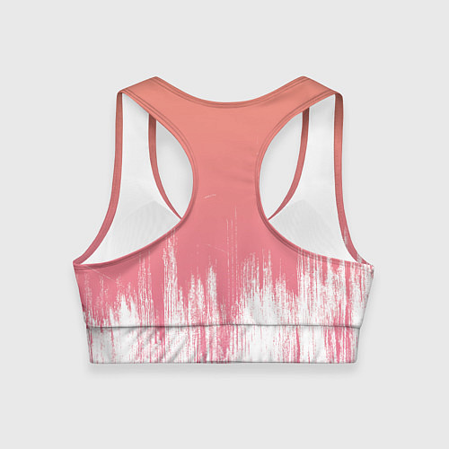 Женский спортивный топ Персиковый градиент с потертостями / 3D-принт – фото 2