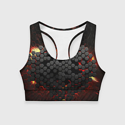 Топик спортивный женский Взрыв из черных плит, цвет: 3D-принт