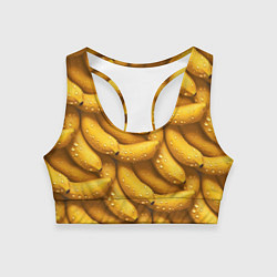 Топик спортивный женский Сочная текстура из бананов, цвет: 3D-принт