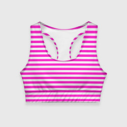 Топик спортивный женский Ярко-розовые полосы, цвет: 3D-принт