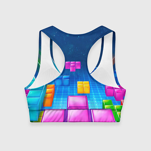 Женский спортивный топ Падающие сверху блоки тетриса / 3D-принт – фото 2