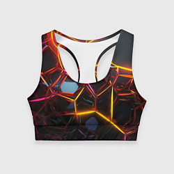 Топик спортивный женский Неоновые трубки абстракция, цвет: 3D-принт