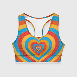 Топик спортивный женский Sunny heart, цвет: 3D-принт