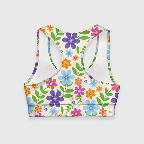 Женский спортивный топ Цветочное царство / 3D-принт – фото 2