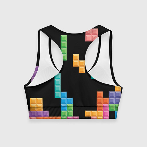 Женский спортивный топ Тетрис падающие блоки / 3D-принт – фото 2