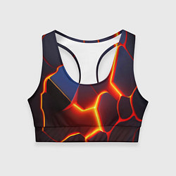 Женский спортивный топ Неоновые трещины