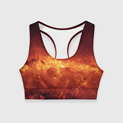 Топик спортивный женский Огненная галактика, цвет: 3D-принт