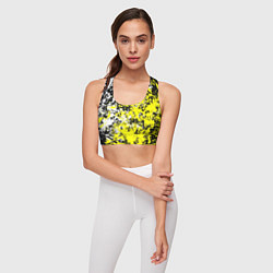 Топик спортивный женский Белая и жёлтая краска, цвет: 3D-принт — фото 2