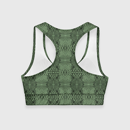 Женский спортивный топ Крокодиловый стиль / 3D-принт – фото 2