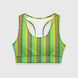 Топик спортивный женский Abstraction green, цвет: 3D-принт