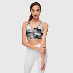Топик спортивный женский Каменные плиты и обман зрения, цвет: 3D-принт — фото 2