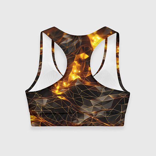 Женский спортивный топ Золотистая текстура / 3D-принт – фото 2