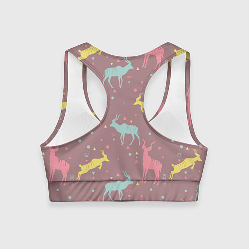 Женский спортивный топ Газели / 3D-принт – фото 2
