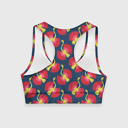 Женский спортивный топ Тропические птицы / 3D-принт – фото 2