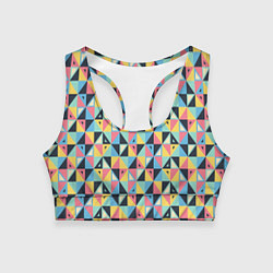 Топик спортивный женский Треугольная мозаика, цвет: 3D-принт