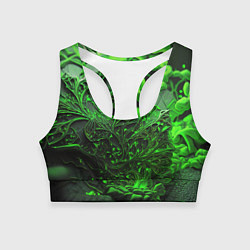 Топик спортивный женский Зеленая кислота, цвет: 3D-принт
