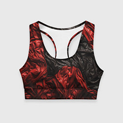 Топик спортивный женский Black red texture, цвет: 3D-принт