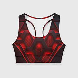 Топик спортивный женский Red space abstract, цвет: 3D-принт