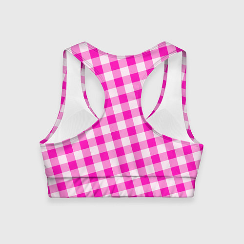 Женский спортивный топ Розовая клетка Барби / 3D-принт – фото 2