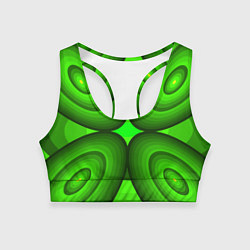 Топик спортивный женский Зеленые овалы, цвет: 3D-принт