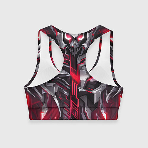 Женский спортивный топ Красный кибер демон / 3D-принт – фото 2
