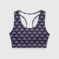 Топик спортивный женский Фиолетовые выпуклые ромбы, цвет: 3D-принт