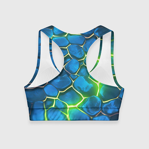 Женский спортивный топ Green blue neon / 3D-принт – фото 2