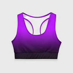 Топик спортивный женский Градиент фиолетово-чёрный, цвет: 3D-принт