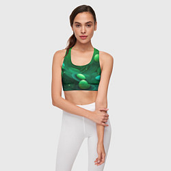 Топик спортивный женский Зеленые выпуклые шары текстура, цвет: 3D-принт — фото 2