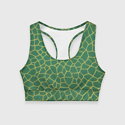 Топик спортивный женский Зелёная текстура - нейросеть, цвет: 3D-принт