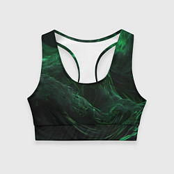 Топик спортивный женский Темно зеленая абстракция, цвет: 3D-принт