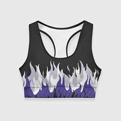 Топик спортивный женский Black fire emoji, цвет: 3D-принт