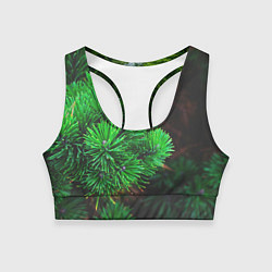 Топик спортивный женский Зелёный лес России, цвет: 3D-принт