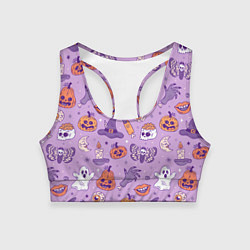 Топик спортивный женский Halloween pattern арт, цвет: 3D-принт