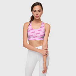 Топик спортивный женский Мамочка в стиле барби - паттерн розовый, цвет: 3D-принт — фото 2
