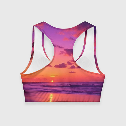 Женский спортивный топ Пляж vice city / 3D-принт – фото 2