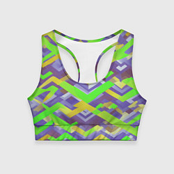 Топик спортивный женский Зелёные ретро стрелки, цвет: 3D-принт