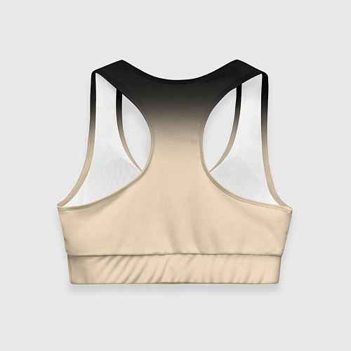 Женский спортивный топ Градиент: от черного к телесному / 3D-принт – фото 2