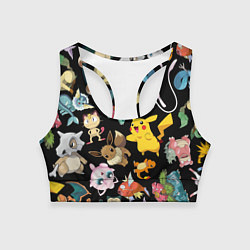Топик спортивный женский Пикачу и другие покемоны, цвет: 3D-принт