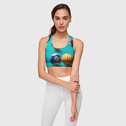 Топик спортивный женский Бильярдные шары, цвет: 3D-принт — фото 2