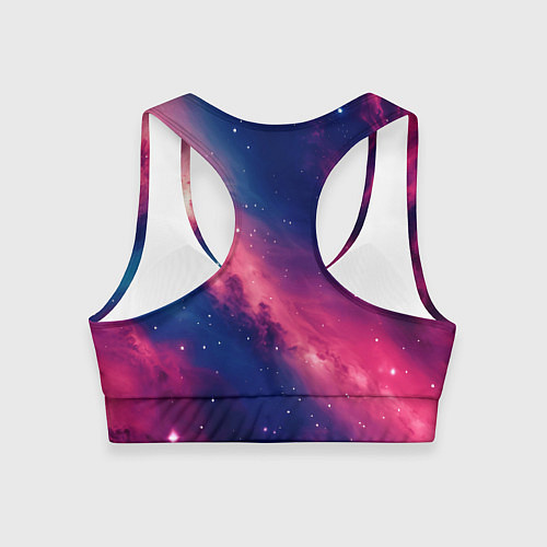 Женский спортивный топ Галактика в розовом цвете / 3D-принт – фото 2