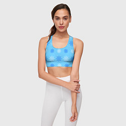 Топик спортивный женский Геометрия снежинок, цвет: 3D-принт — фото 2