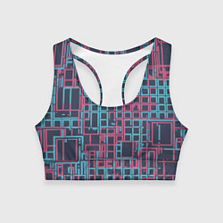 Топик спортивный женский Разноцветные толстые линии, цвет: 3D-принт