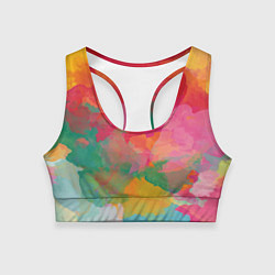 Топик спортивный женский Спектр акварели, цвет: 3D-принт