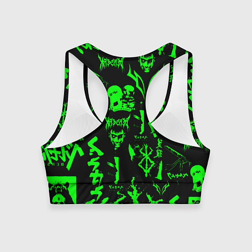 Женский спортивный топ Berserk neon green / 3D-принт – фото 2