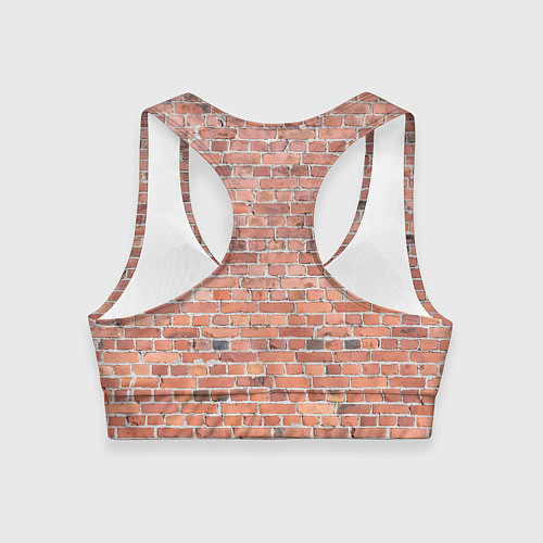 Женский спортивный топ Кирпичная стена узор / 3D-принт – фото 2