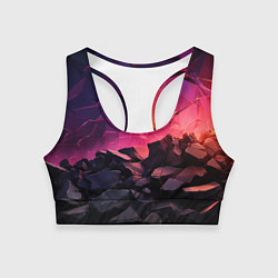 Женский спортивный топ Темные фиолетовые камни текстура