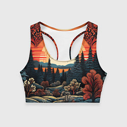 Топик спортивный женский Мерцание праздника новогодний орнамент, цвет: 3D-принт